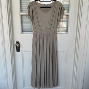 {{Motivi}} Italian Shimmery Champagne Pleated Dress